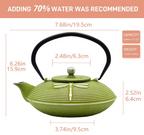 SECHUDO Cast Iron Teapot - Dragonfly or Polka Dot Pattern