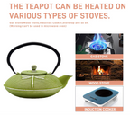 SECHUDO Cast Iron Teapot - Dragonfly or Polka Dot Pattern