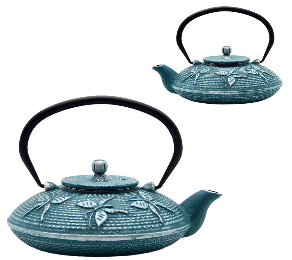 SECHUDO Tea Kettle Coated Cast Iron - Butterfly Pattern