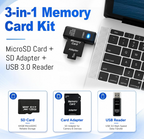 TIDEFORCIX 128GB High-Endurance Micro SDXC Card Set