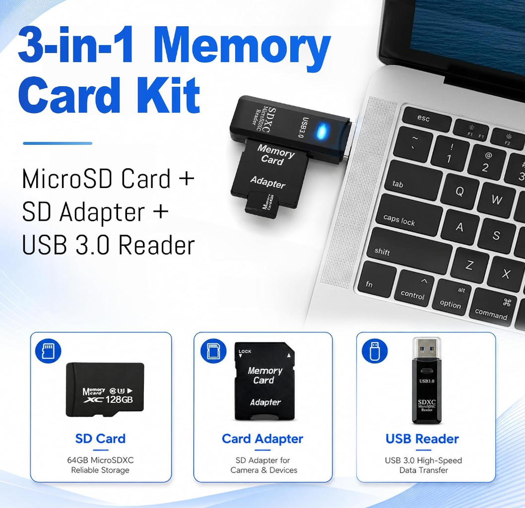 TIDEFORCIX 128GB High-Endurance Micro SDXC Card Set