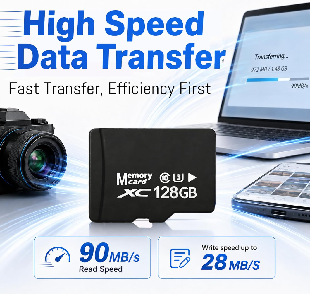 TIDEFORCIX 128GB High-Endurance Micro SDXC Card Set