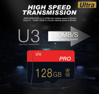 TECKFLARY 2-Pack 128GB Micro SD Class 10 Memory Cards with Adapters