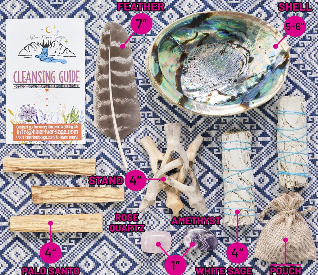 Home Cleansing & Smudging Kit with White Sage & Palo Santo