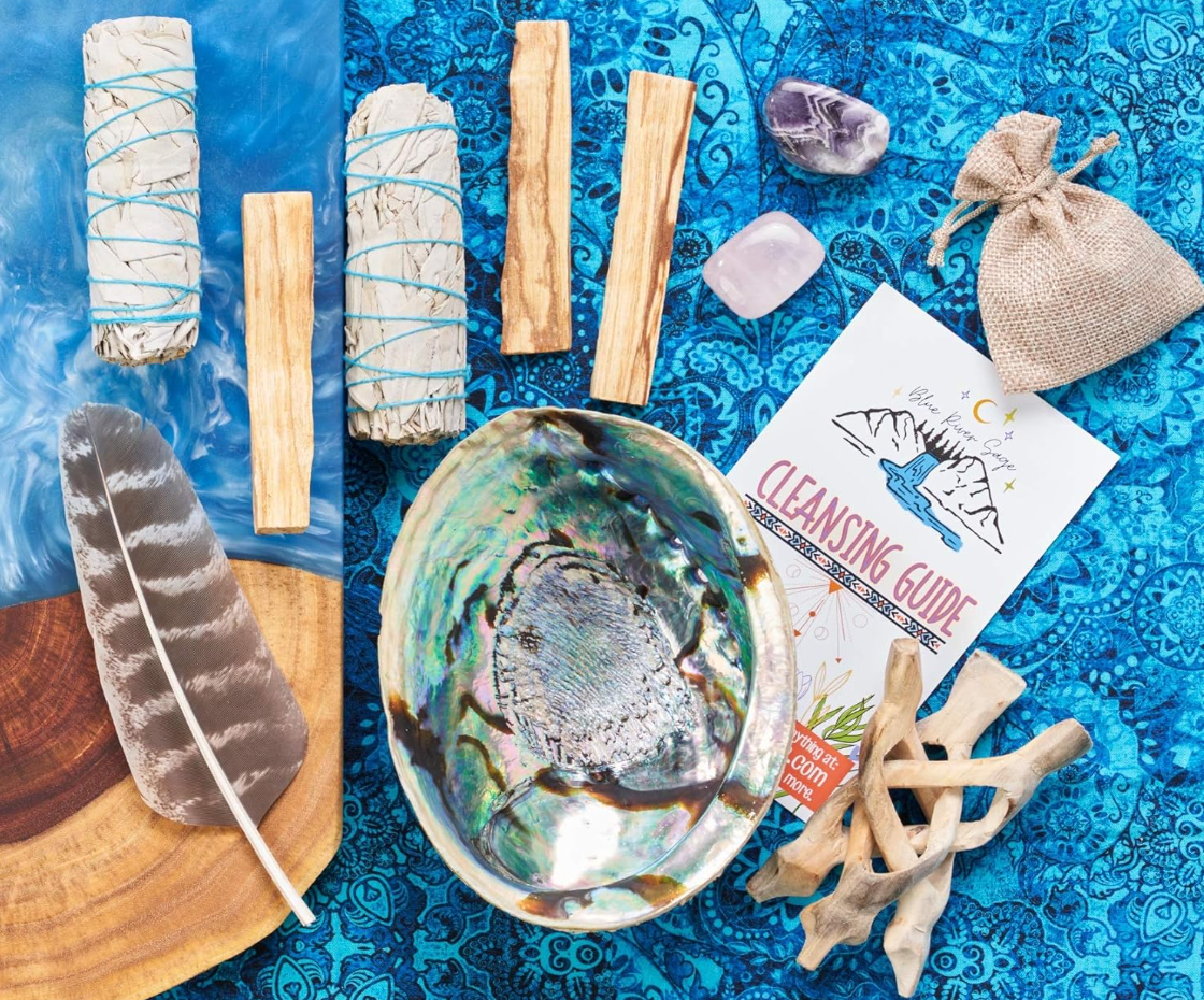 Home Cleansing & Smudging Kit with White Sage & Palo Santo