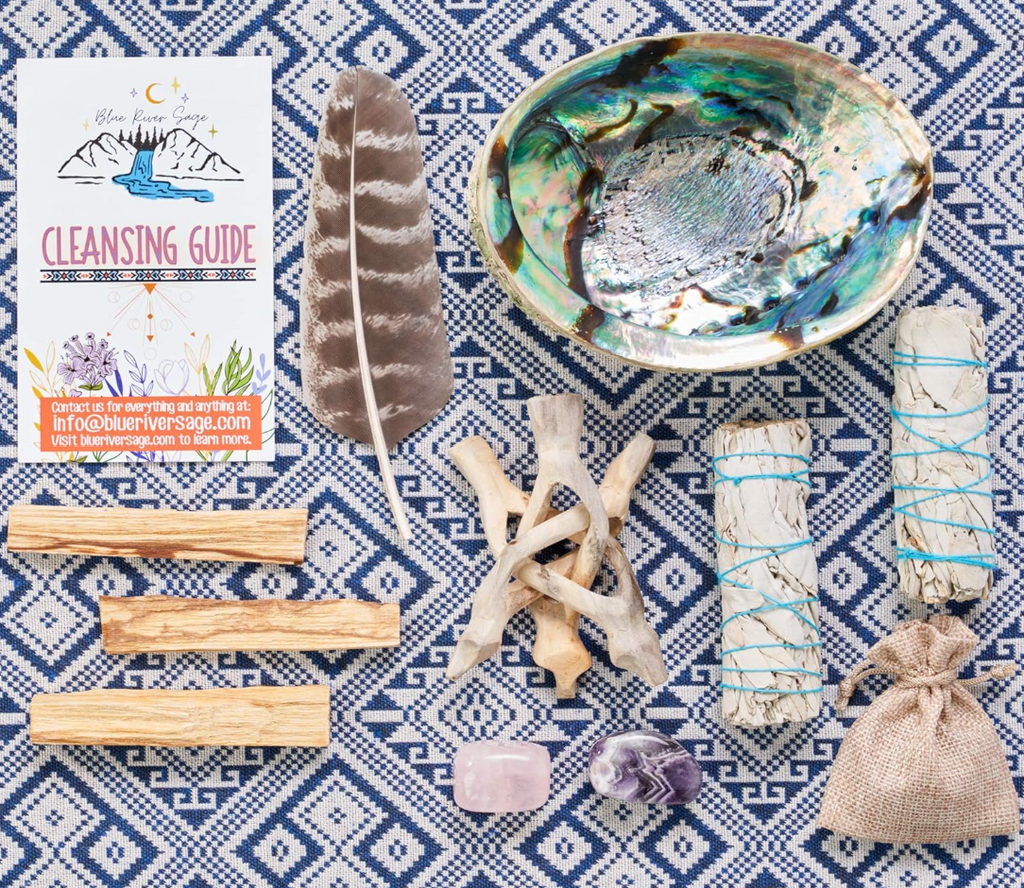 Home Cleansing & Smudging Kit with White Sage & Palo Santo