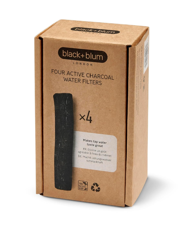 BLACK + BLUM Charcoal Water Filter Sticks (4-Piece Set)
