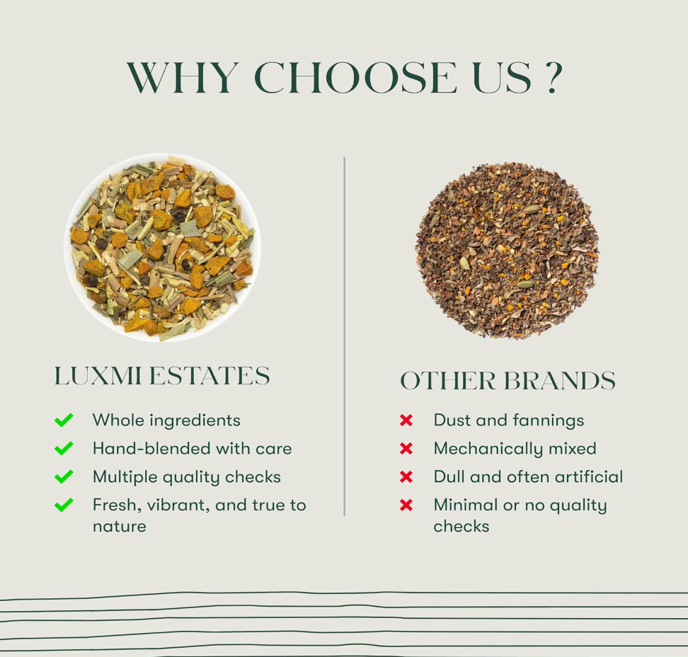 LUXMI Estates Organic Ashwagandha Turmeric Tea