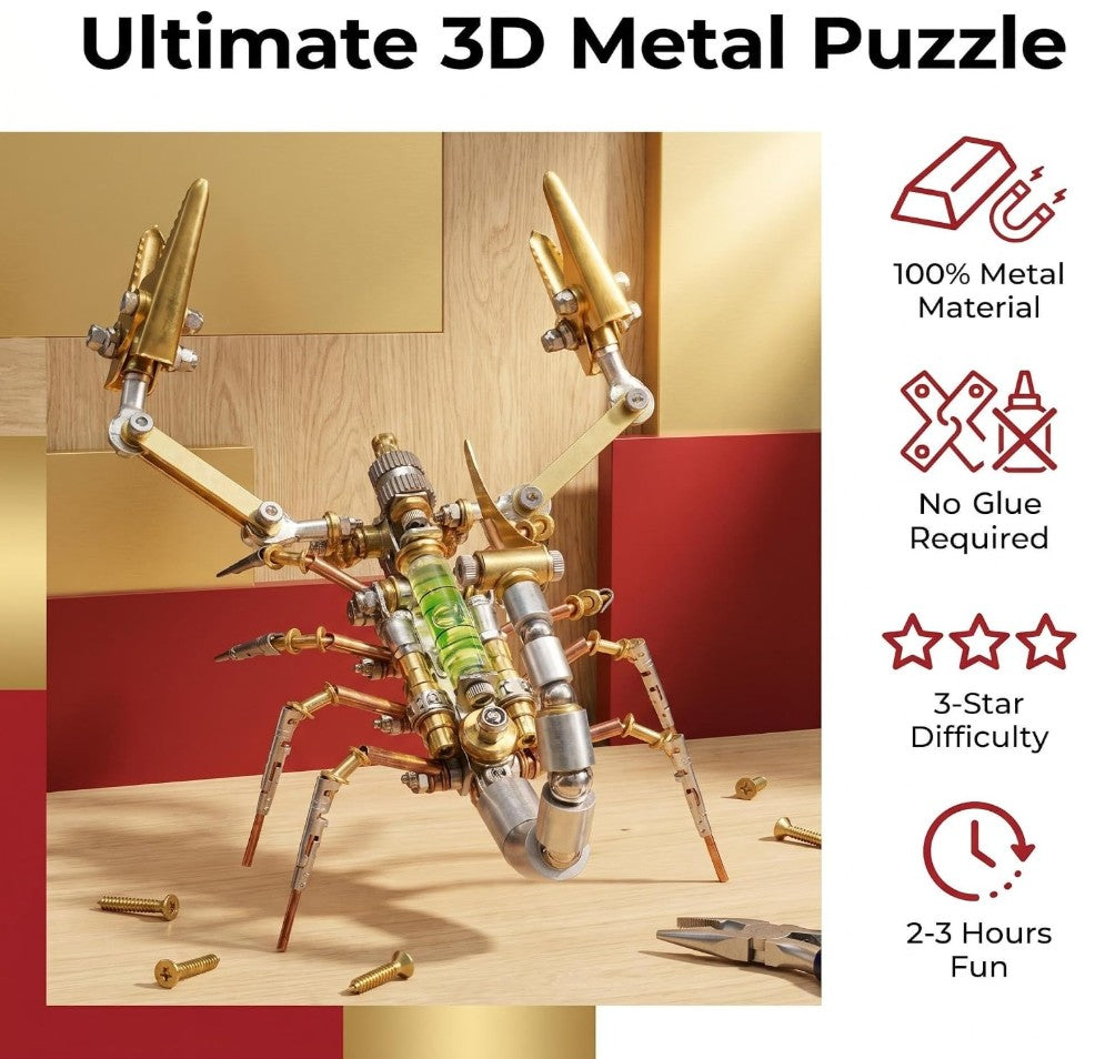 Lovewenying Leveling Scorpion 3D Metal Puzzle Kit