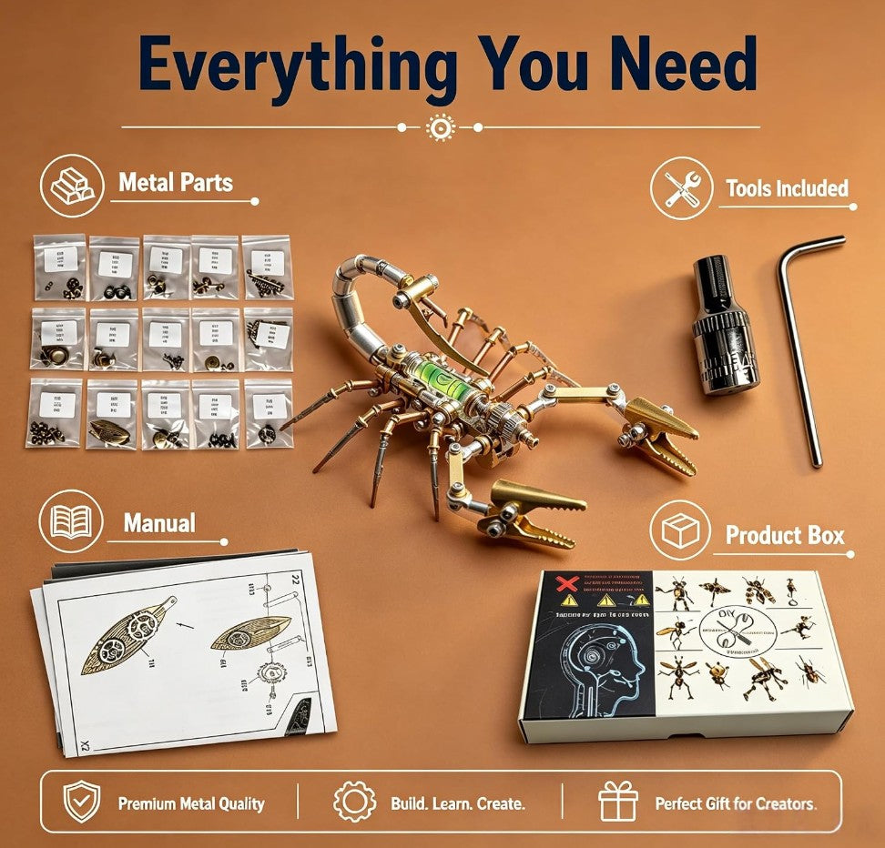 Lovewenying Leveling Scorpion 3D Metal Puzzle Kit