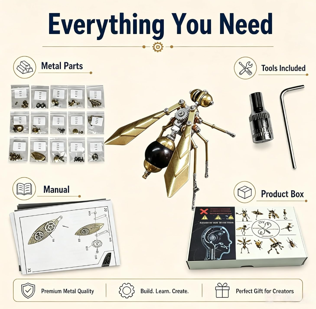 Lovewenying Steampunk Hornet 3D Metal Puzzle