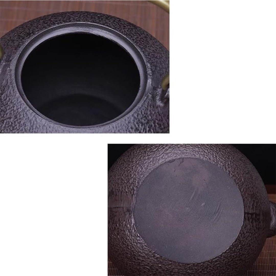 NMGMJQ 1200ml Cast Iron Teapot with Brass Handle | Japanese Tetsubin Kettle