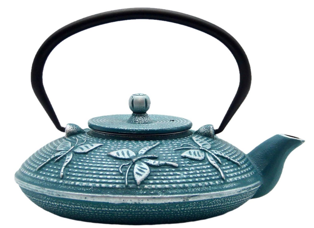 SECHUDO Tea Kettle Coated Cast Iron - Butterfly Pattern