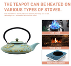 SECHUDO Japanese Style Tea Pot with Stainless Steel Strainer - Koi Fish Pattern
