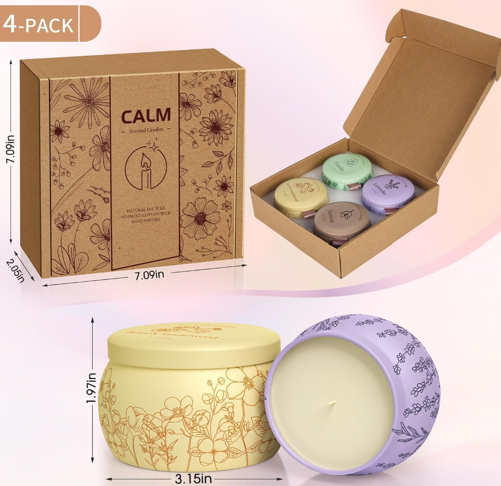 WarmEmbrace Scented Candle Set (4-Piece Luxury Collection)