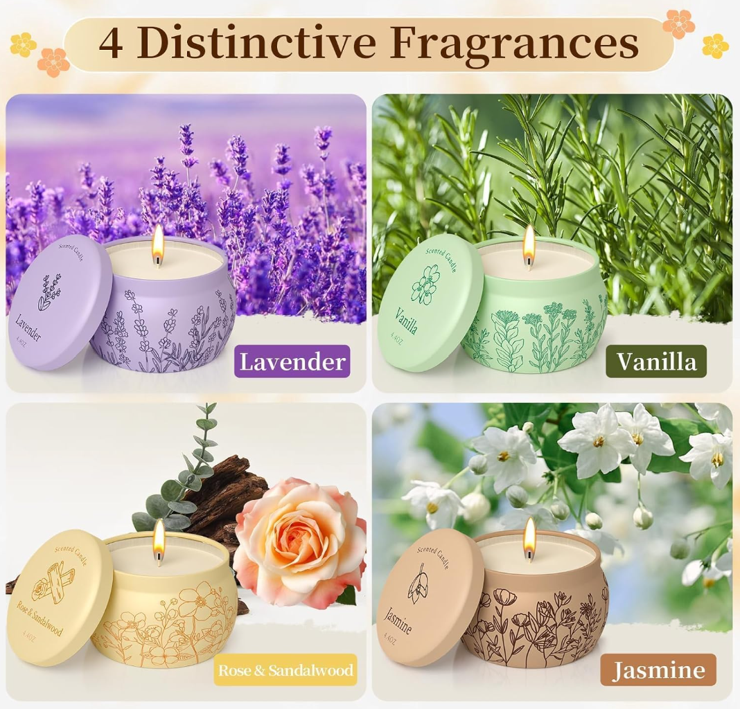 WarmEmbrace Scented Candle Set (4-Piece Luxury Collection)