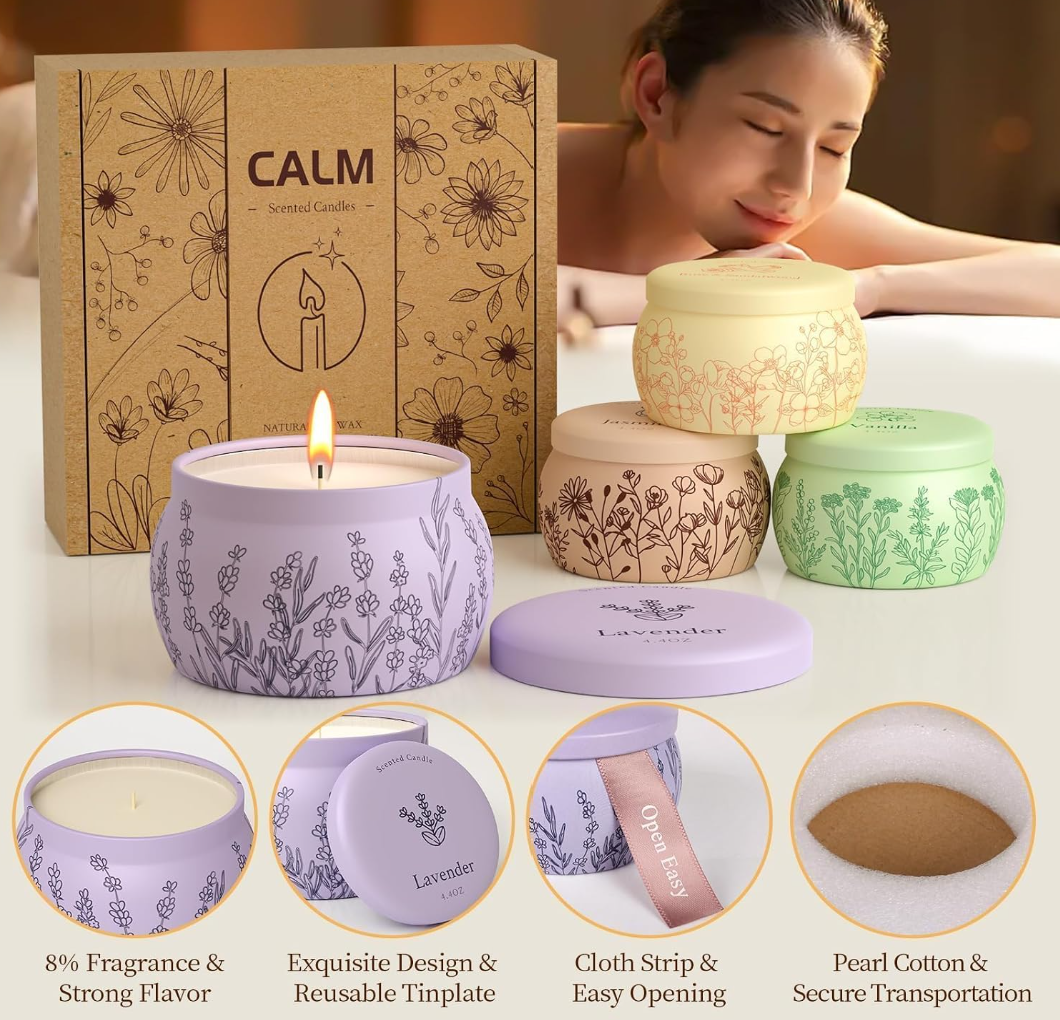 WarmEmbrace Scented Candle Set (4-Piece Luxury Collection)