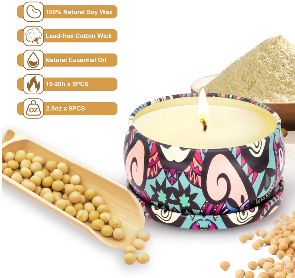 Aromatherapy Scented Candles Vault (9-Piece Set)