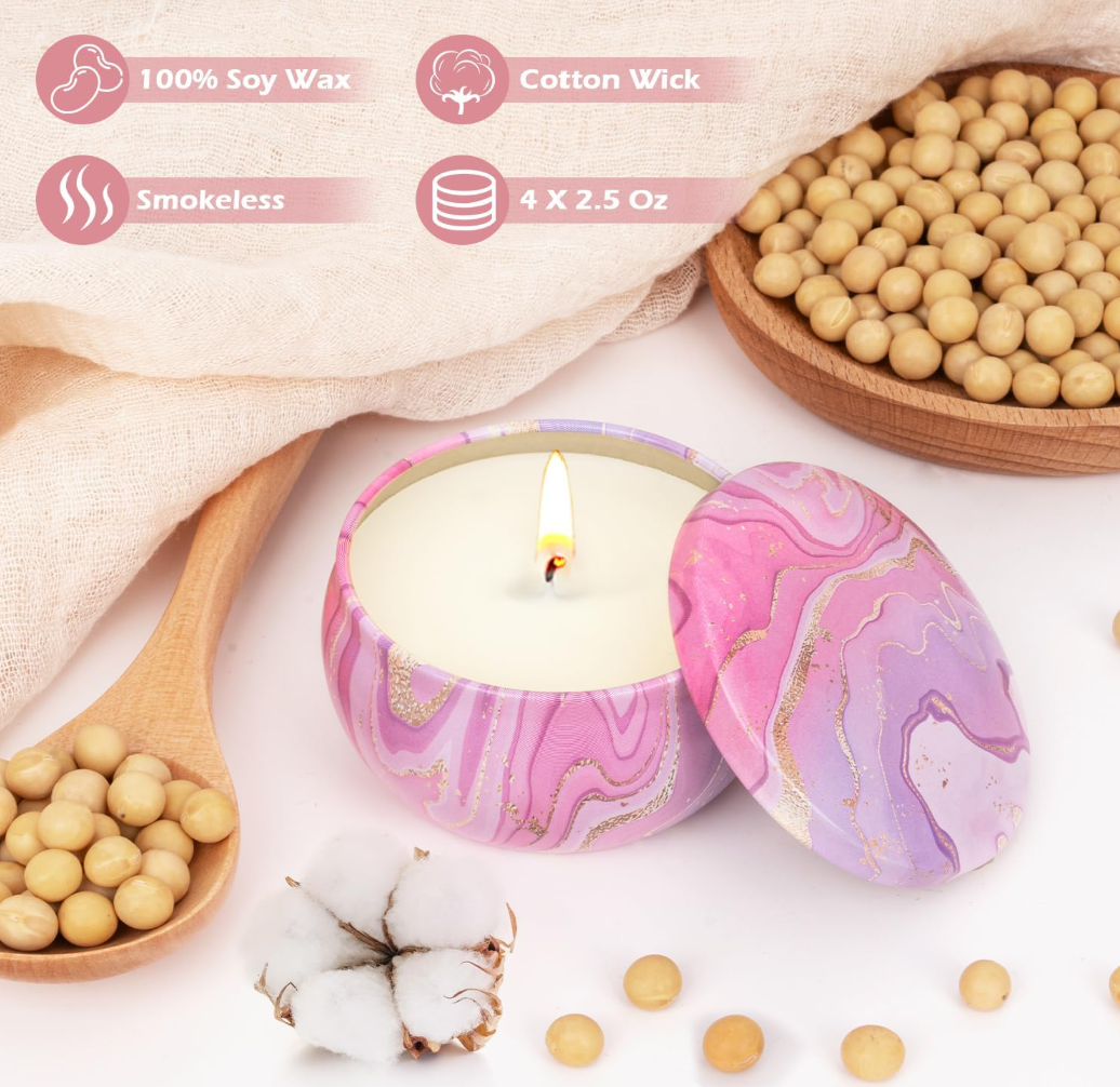Premium Aromatherapy Scented Candles Gift Set (4-Pack)