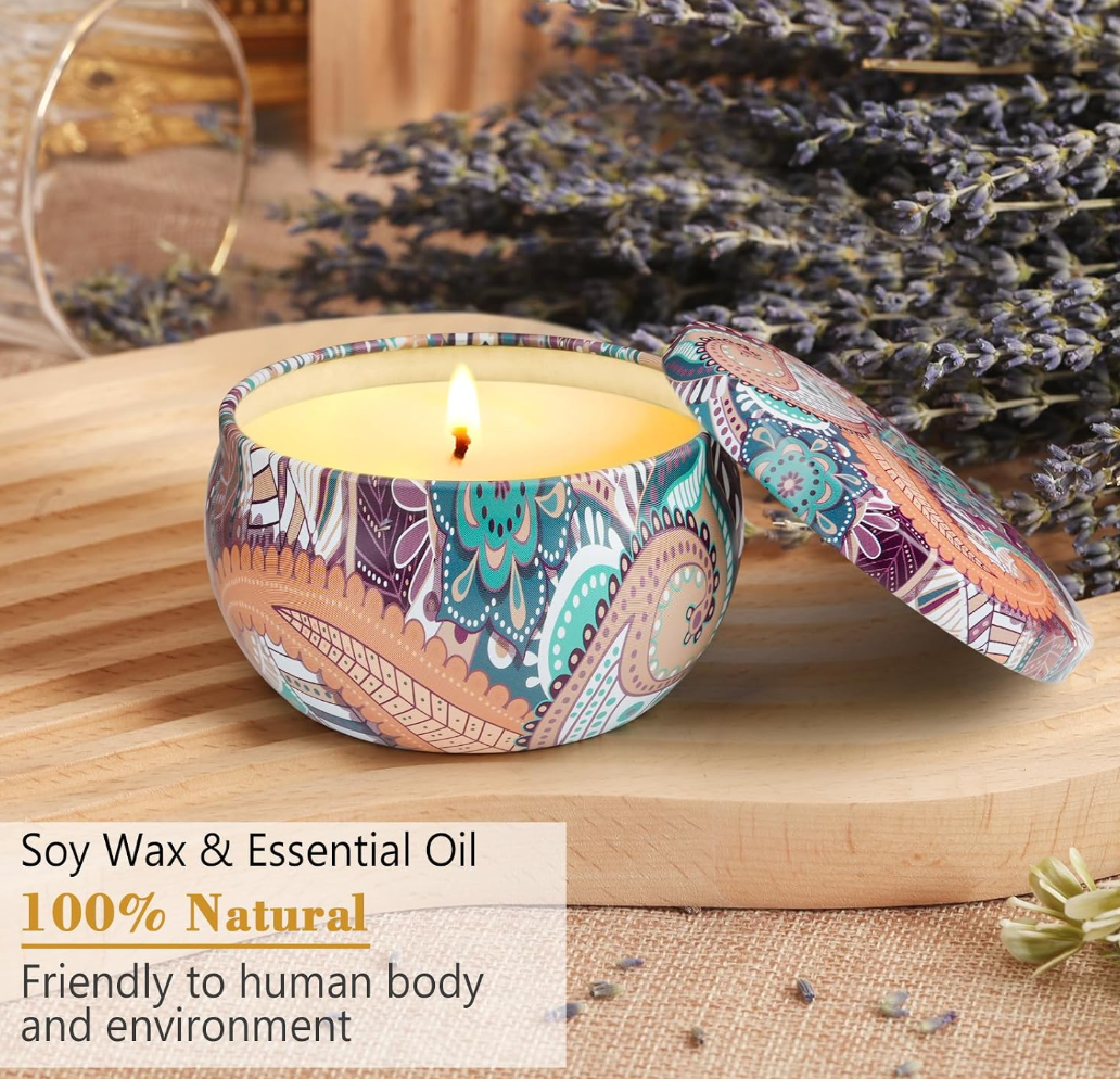 Artisanal Aromatherapy Scented Candles Box Set (4-Pack)