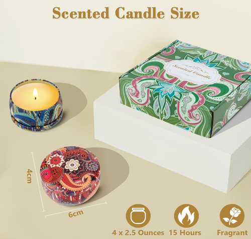 Artisanal Aromatherapy Scented Candles Box Set (4-Pack)