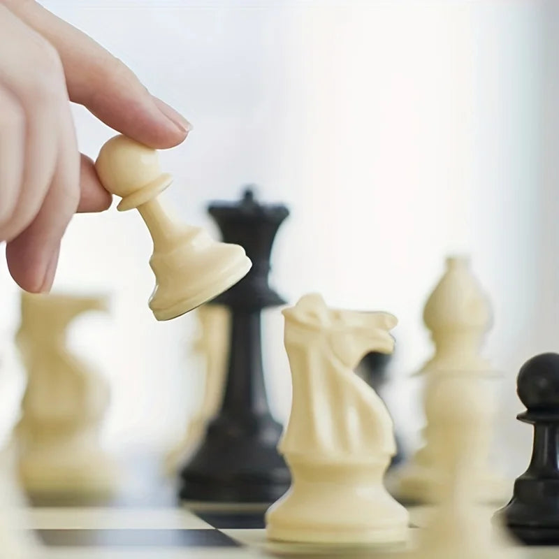 Portable Outdoor Chess Set with Plastic Leather Pieces