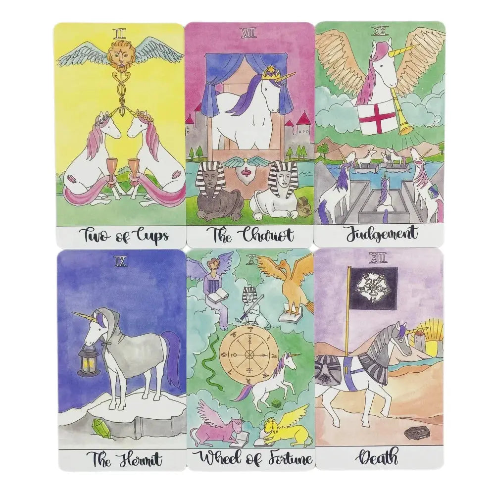 Crystal Unicorn Tarot - Each card incorporates crystal energies—like amethyst, rose quartz, and citrine Anakha H. Nyx