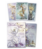 Shadowscapes box and cards showing the box, guidebook and three cards including the two of cups