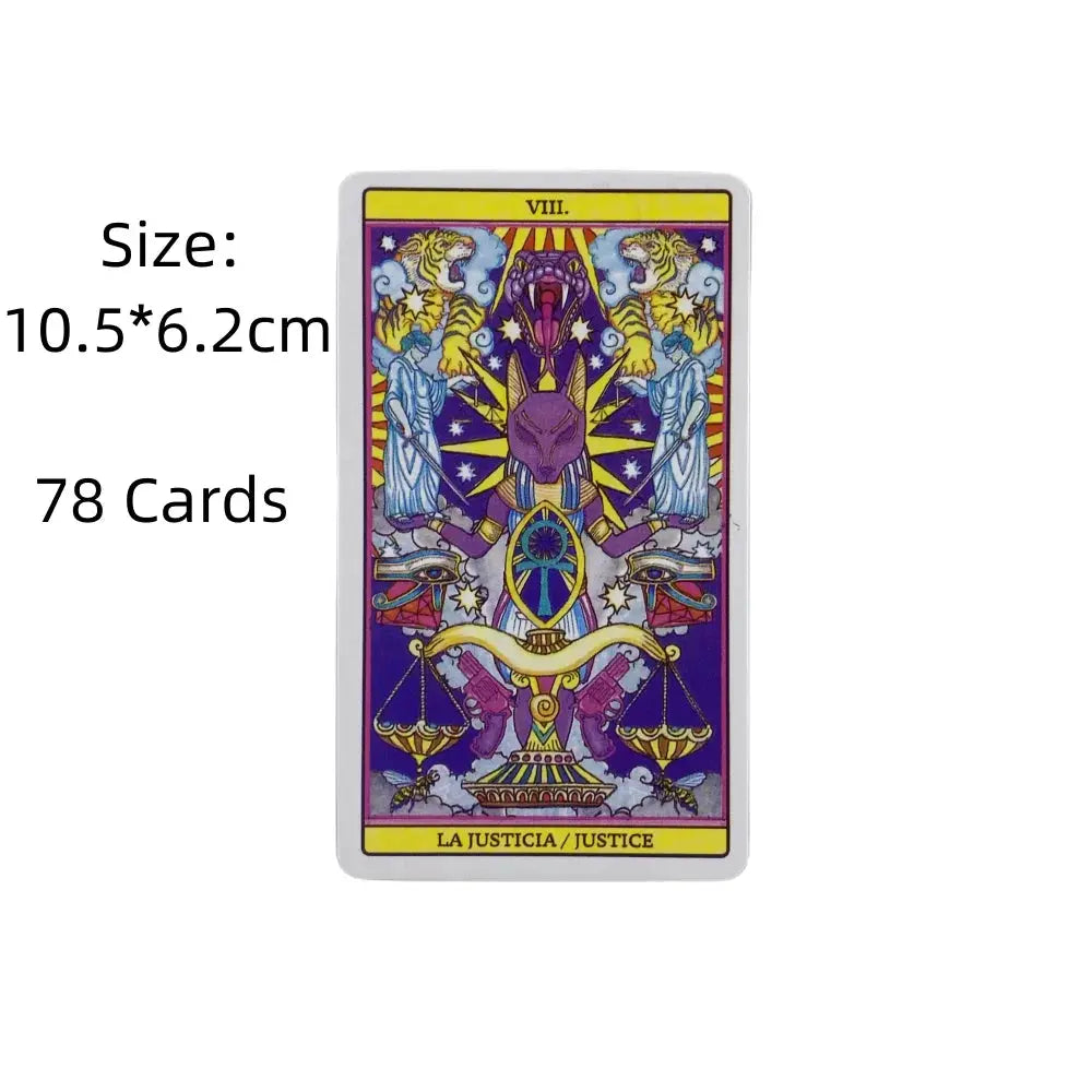 Product specification card noting mini dimensions of ten point five by six point two centimeters for seventy-eight cards.