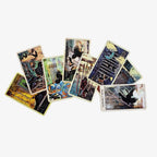 A dense cluster of overlapping Crow Tarot cards scattered horizontally to emphasize the variety of illustrations.