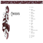 The table of contents page from a book, featuring a stylized header that reads "Contents". On the left side, a large watercolor illustration depicts hanging feathers, beads, and woven cords. On the right side, the chapter list is cleanly formatted in an elegant serif font, including Introduction, Chapter 1: What is Witchcraft?, Chapter 2: Witchcraft Basics, Chapter 3: Altars and Tools, Chapter 4: The Wheel of the Year, Chapter 5: Crystals, Chapter 6: Herbs, Chapter 7: Divination, Chapter 8: Working with Dei