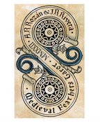 The Medieval Feathers Tarot showing the card back design of the tarot deck