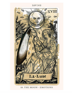 The Medieval Feathers Tarot depiction of the moon card representing emotions
