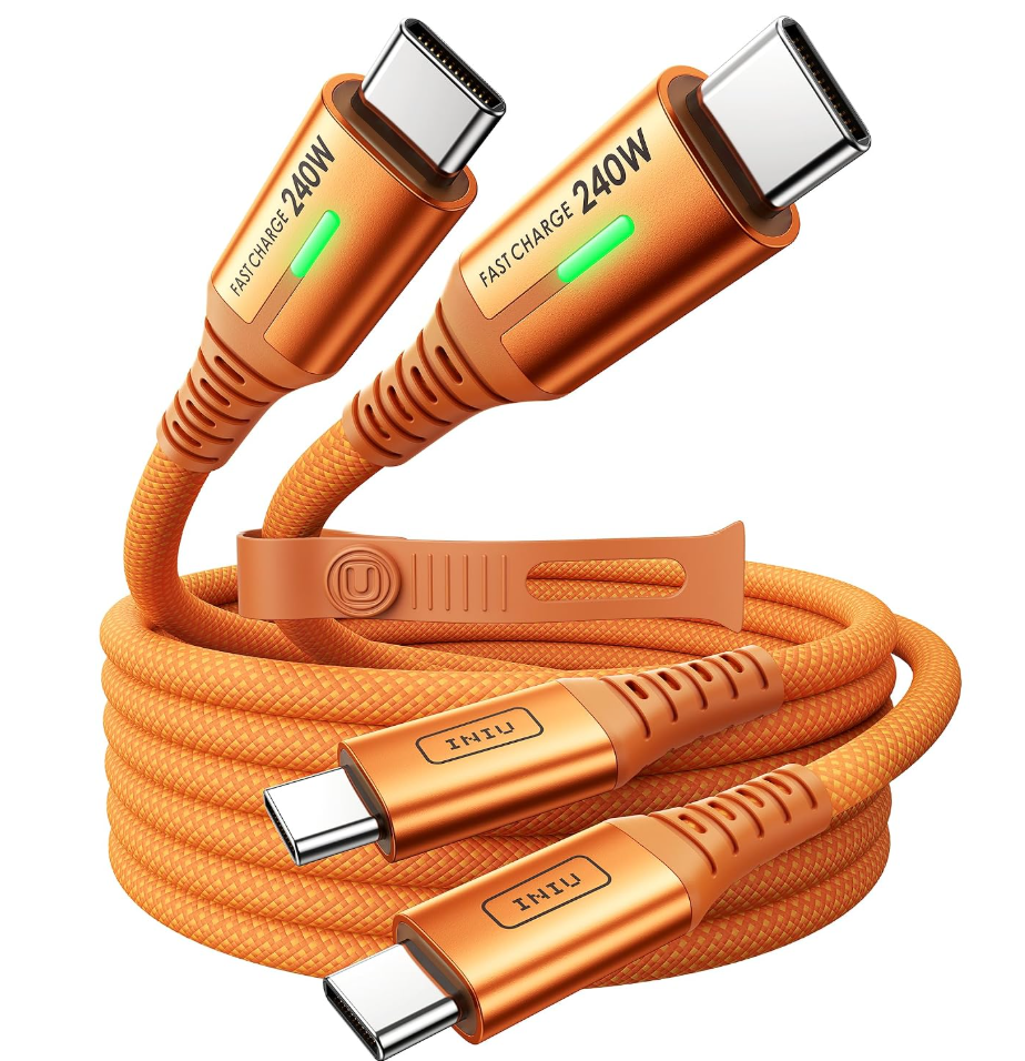INIU 240W USB-C to USB-C Cable (6.6ft 2-Pack)
