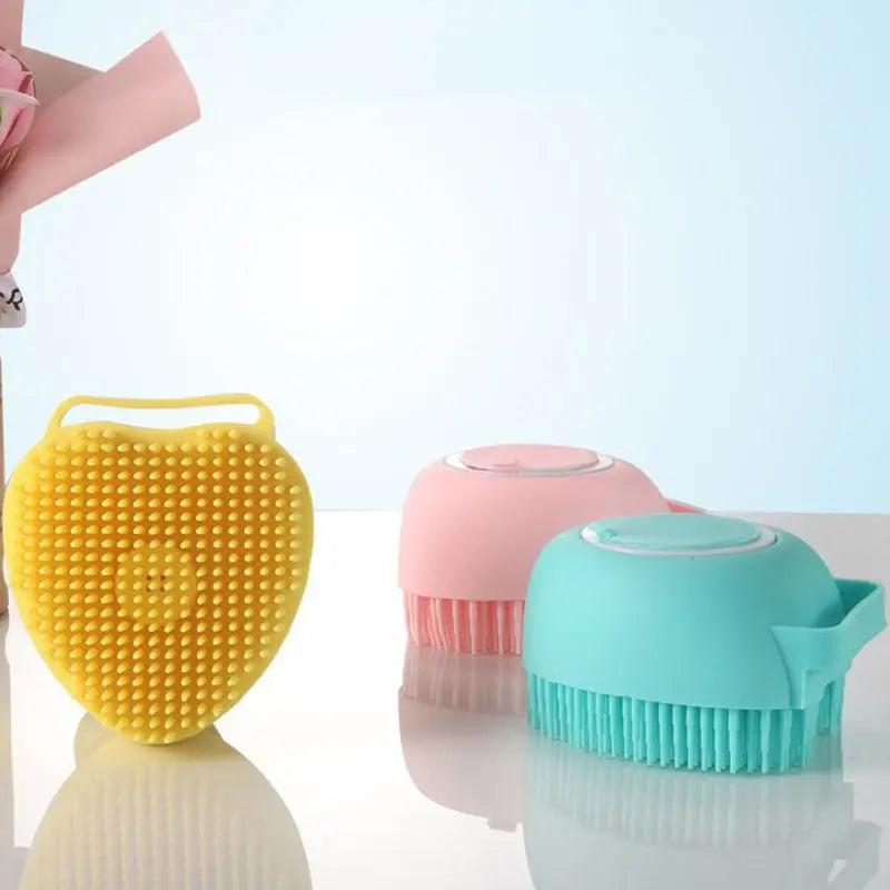 Ergonomic Silicone Pet Bath Brush &amp; Massage Grooming Scrubber Anakha H. Nyx