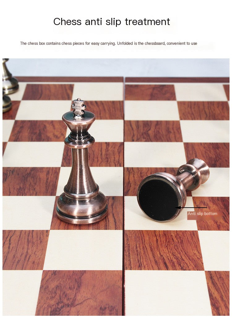 Premium Metal Bronze & Copper Competition Chess Set