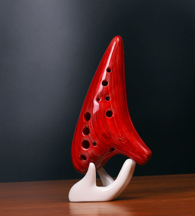 Harmonious Wisdom: The Wood-Pattern 12-Hole Blanc de Chine Ocarina
