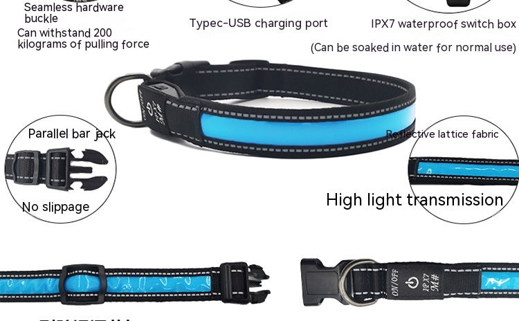 Illuminate the Dark: The Aegis Premium Reflective LED Luminous Dog Collar