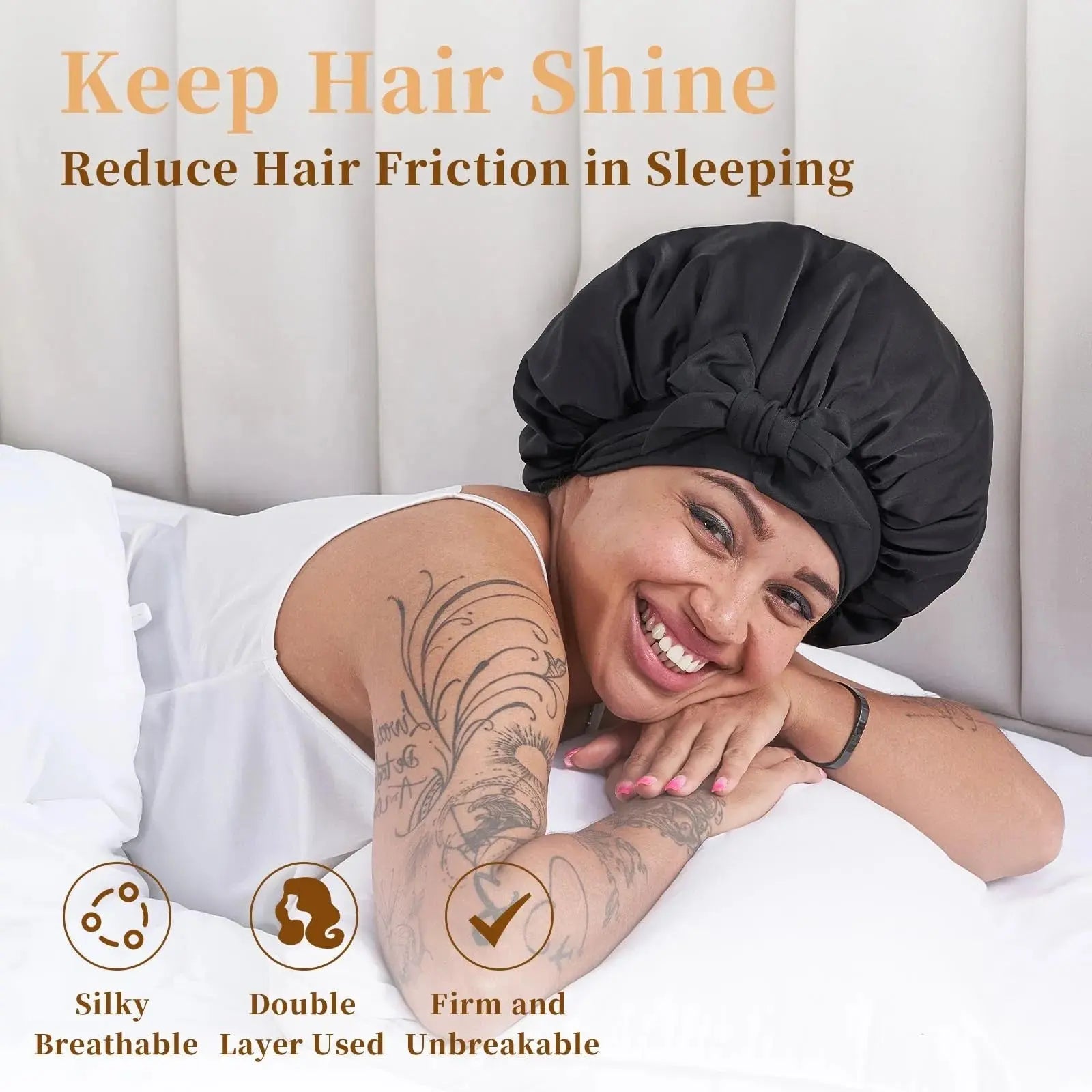 Reversible Silk Satin Bonnet | Premium Dual-Layer Hair Wrap with Adjustable Tie Band Anakha H. Nyx