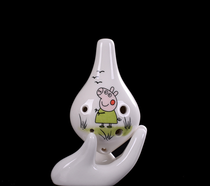 Playful Melodies: The Enchanting Ceramic Pig 6-Hole Ocarina