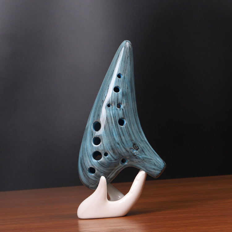 Harmonious Wisdom: The Wood-Pattern 12-Hole Blanc de Chine Ocarina