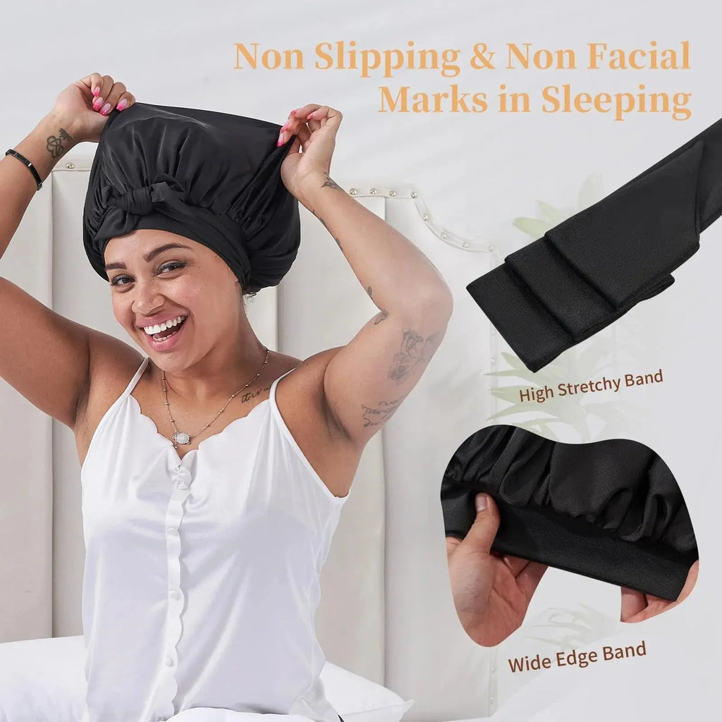 Reversible Silk Satin Bonnet | Premium Dual-Layer Hair Wrap with Adjustable Tie Band Anakha H. Nyx