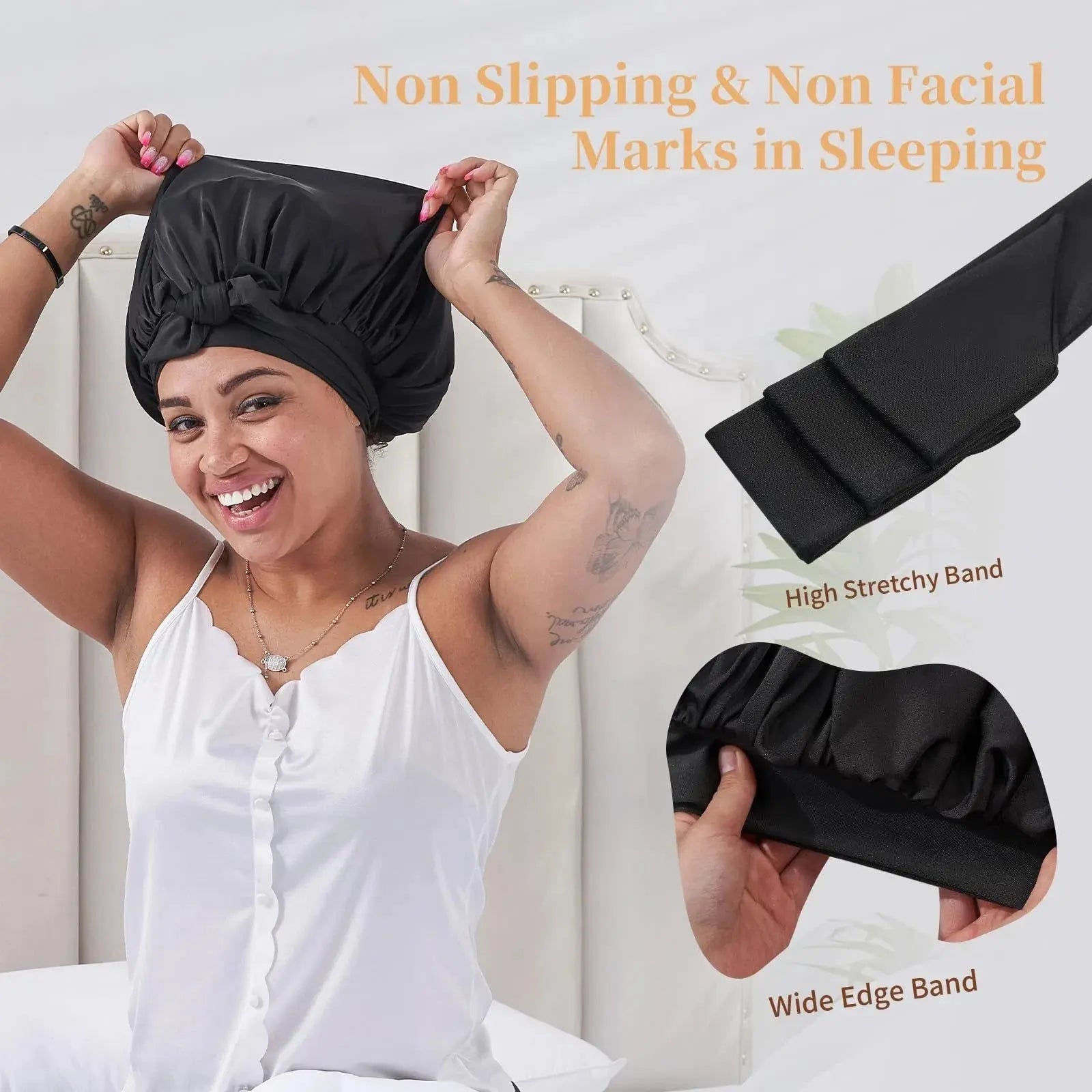 Reversible Silk Satin Bonnet | Premium Dual-Layer Hair Wrap with Adjustable Tie Band Anakha H. Nyx