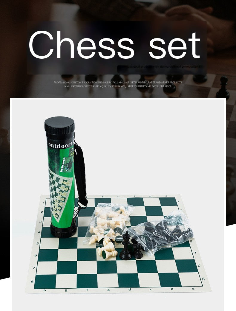 Portable Outdoor Chess Set with Plastic Leather Pieces