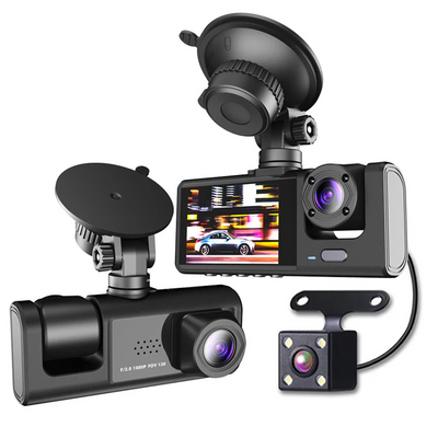Car Triple Lens Dash Cam HD 1080P