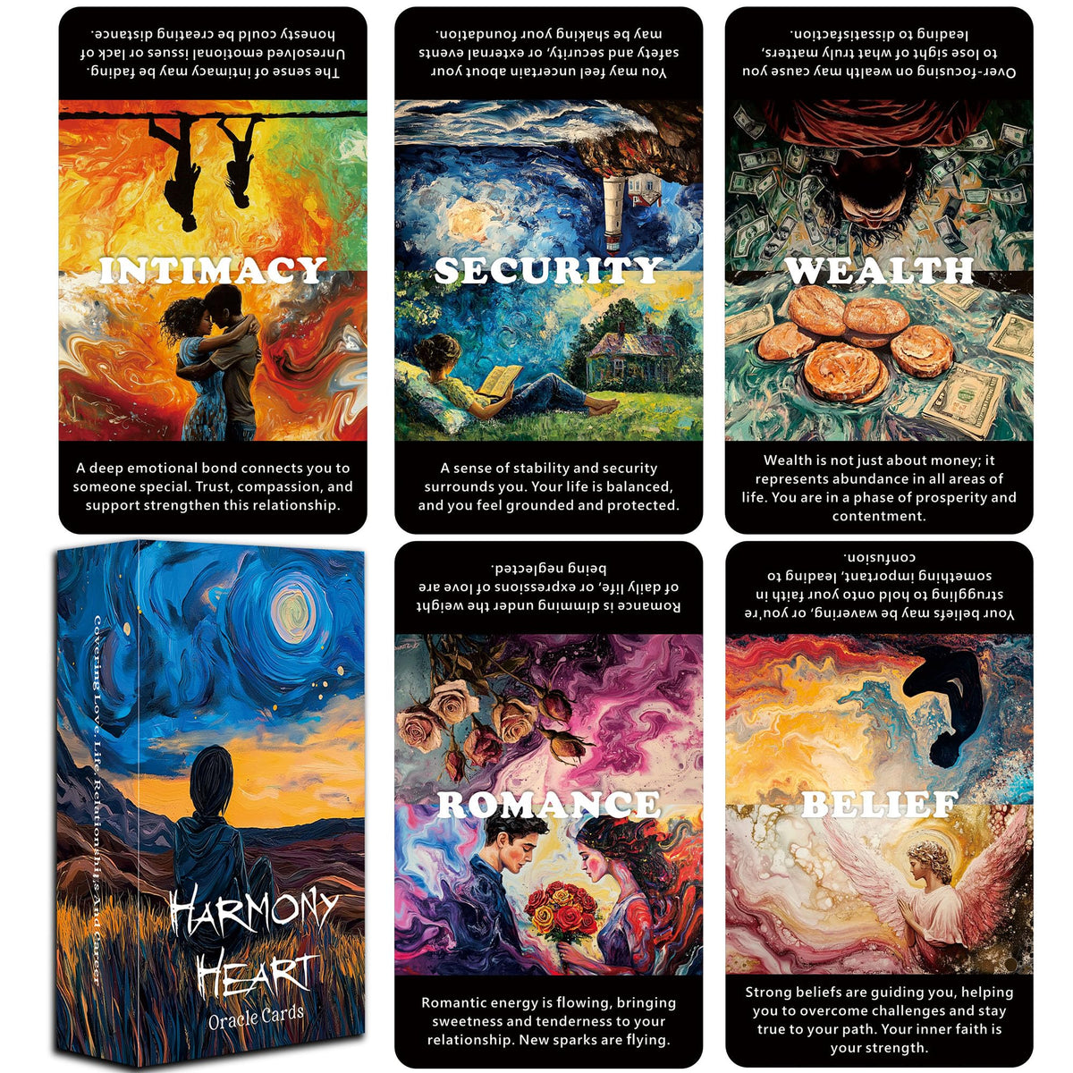 DPEHAKMK Harmony Heart Life Situations Oracle Cards