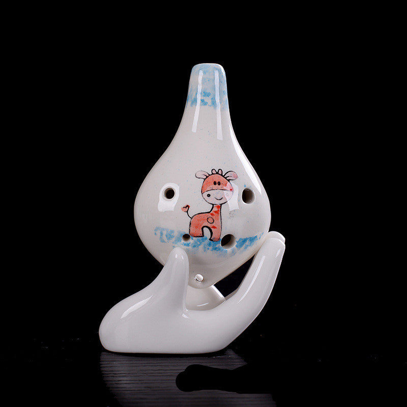 Playful Melodies: The Enchanting Ceramic Pig 6-Hole Ocarina