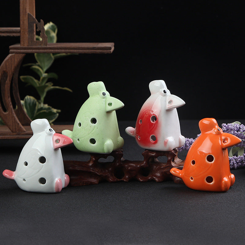 Whimsical Melodies: The Premium Bird-Shaped 6-Hole Ceramic Ocarina