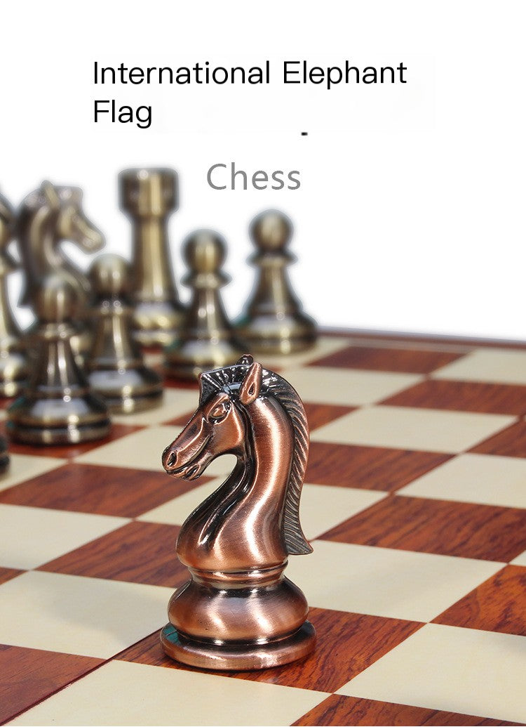 Premium Metal Bronze & Copper Competition Chess Set