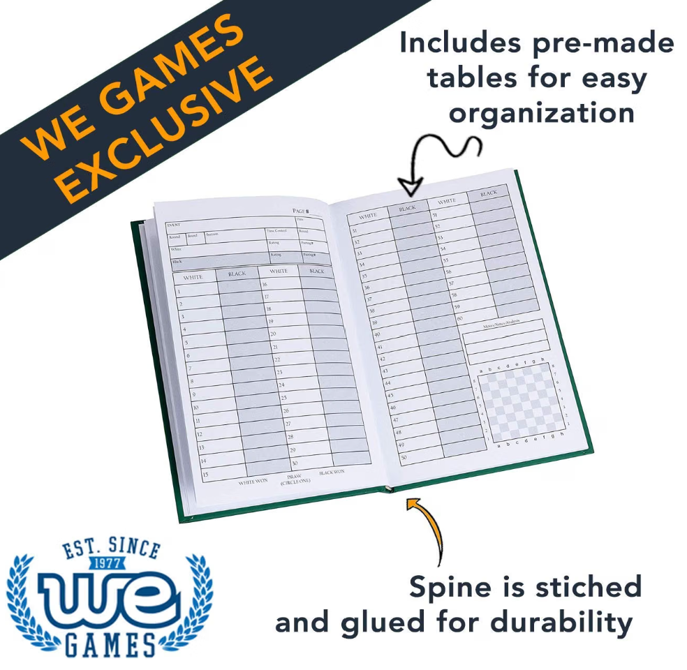 WE Games Chess Scorebook & Notation Book